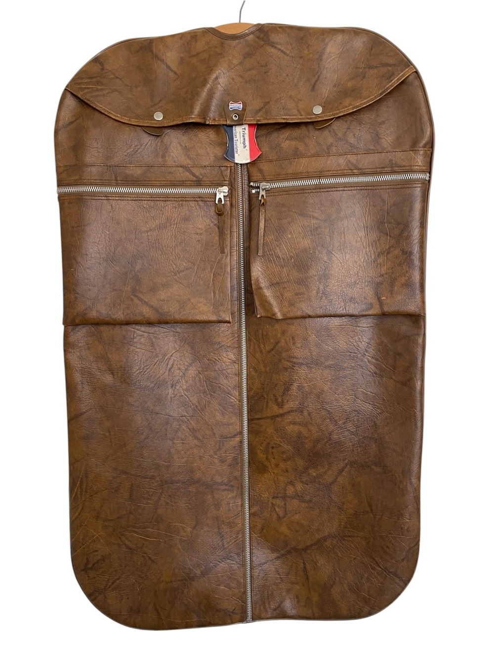 Vintage 1970s American Tourister Triumph Garment Bag Faux Leather Travel Suit
